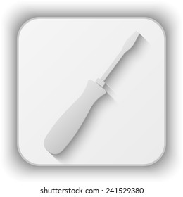 wrench vector icon - paper button 