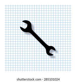 Wrench - vector icon with shadow