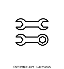 Schraubenschlüssel-Vektorsymbol. Spanner-Symbol. Einstellknopf für Schraubenschlüssel. Französisch Symbol, Vektorsymbol und Symbol einzeln auf weißem Hintergrund.