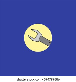Wrench Vector Icon, The symbol of wrench tool on colorful background. Simple, modern flat vector illustration for mobile app, website or desktop app 
