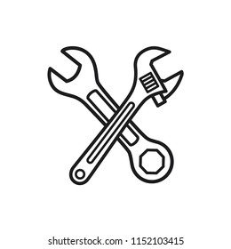 wrench vector icon in trendy flat style 