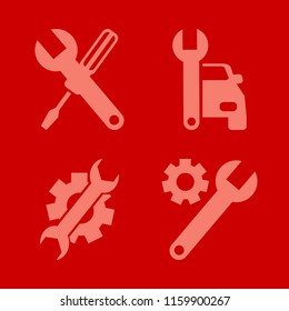 wrench vector icons set. with car repair, wrench gear and wrench screwdriver in set