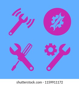 wrench vector icons set. with diagnostycs wrench, wrench screwdriver and wrench gear in set