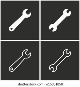 Wrench vector icons set. Illustration isolated for graphic and web design.