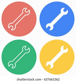 Wrench vector icons set. Illustration isolated for graphic and web design.
