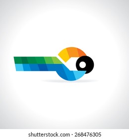wrench vector illustration with eye icon 