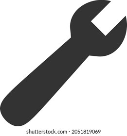 Wrench vector illustration. Flat illustration iconic design of wrench, isolated on a white background.
