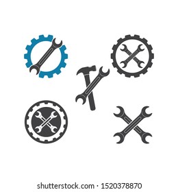 wrench vector illustration and icon of automotive repair