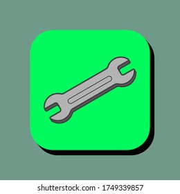wrench vector illustration icon. wrench icon in two-dimensional shape. The concept of maintenance or workshop by using a wrench modern icon.