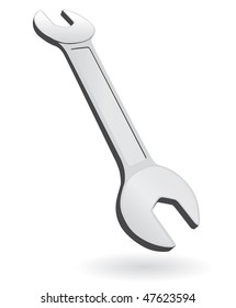 Wrench. Vector illustration isolated on white background