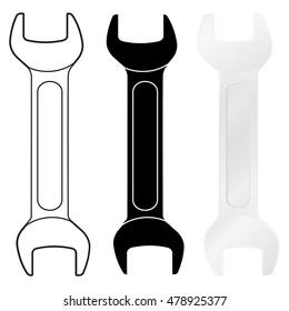 Wrench. Vector illustration isolated on white background