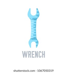 wrench vector illustration symbol object. Flat icon style concept design