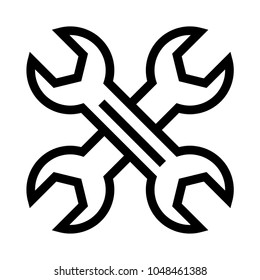 wrench Vector Line Icon