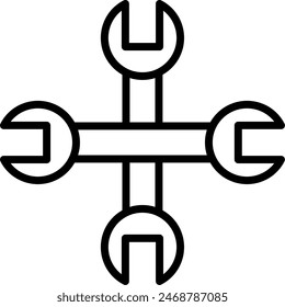 Wrench Vector Line Icon Design