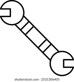 Schraubenschlüssel-Vektorlinien-Symboldesign