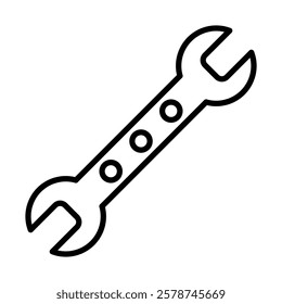 Wrench Vector Line Icon Design