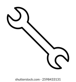 Wrench Vector Line Icon Design