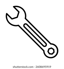 Wrench Vector Line Icon Design