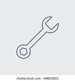 Wrench Vector Line Icon. Eps.-10.