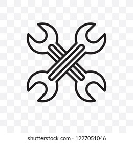 Wrench vector linear icon isolated on transparent background, Wrench transparency concept can be used for web and mobile