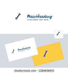 Wrench  vector logotype with business card template. Elegant corporate identity. - Vector