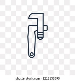 wrench vector outline icon isolated on transparent background, high quality linear wrench transparency concept can be used web and mobile