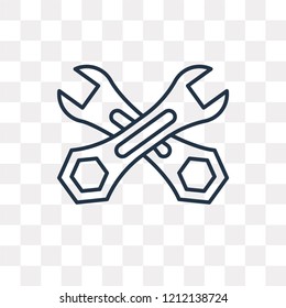Wrench vector outline icon isolated on transparent background, high quality linear Wrench transparency concept can be used web and mobile