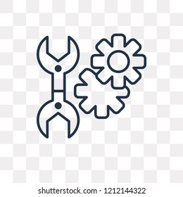 Wrench vector outline icon isolated on transparent background, high quality linear Wrench transparency concept can be used web and mobile