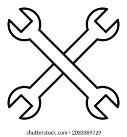 Icono De Contorno De Vector De Llave Aislado En Fondo Blanco
