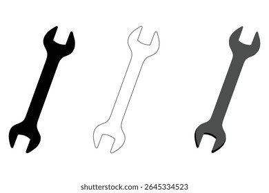 Wrench vector. Professional Tools Wrench or Spanner Icon isolated on white background