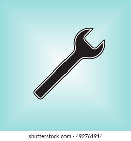 Wrench vector sign. Isolated wrench vector logo. Settings vector icon.