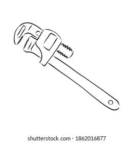 llave, ilustración de esbozo vectorial. Llave. Mano dibujada en un estilo gráfico. Ilustración de grabado vectorial vintage para afiches, web. Aislado sobre fondo blanco