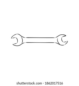 llave, ilustración de esbozo vectorial. Llave. Mano dibujada en un estilo gráfico. Ilustración de grabado vectorial vintage para afiches, web. Aislado sobre fondo blanco