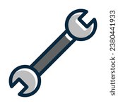 Wrench Vector Thick Line Filled Dark Colors Icons For Personal And Commercial Use.
