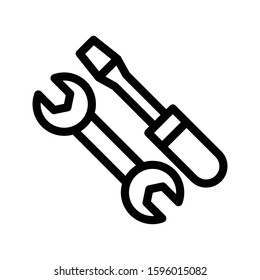 wrench vector thin line icon 