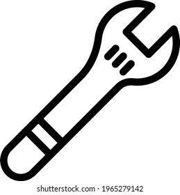 wrench vector thin line  icon