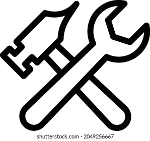 wrench vector thin line icon