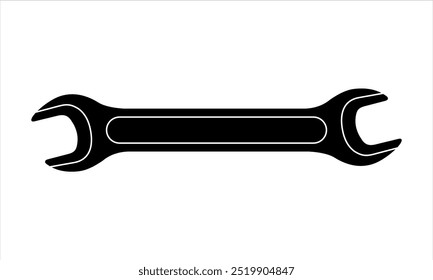 llave inglesa, llave inglesa, Vector, herramienta, negro, glándula