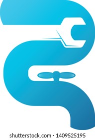 Wrench and water tap symbol for repair