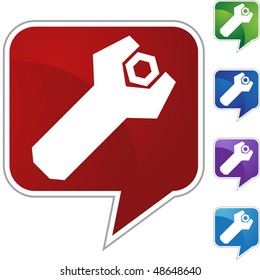 Wrench web button isolated on a background