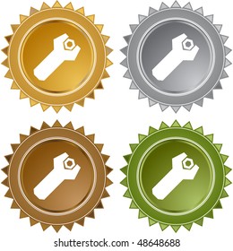 Botón web de llave aislado en el fondo