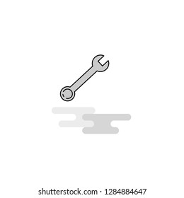 Wrench Web Icon. Flat Line Filled Gray Icon Vector