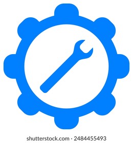 Wrench and wheel on white