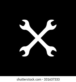 Wrench - white vector icon
