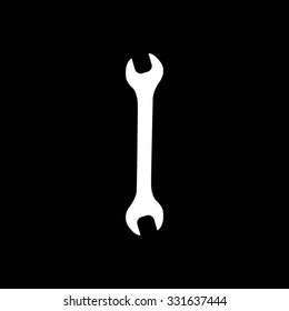 Wrench - white vector icon