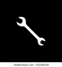Wrench - white  vector icon