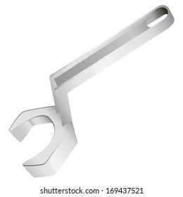 Wrench to work in tight spaces. Vector illustration.