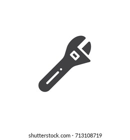 Wrench work tool icon vector, filled flat sign, solid pictogram isolated on white. Symbol, logo illustration.