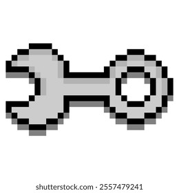 Wrench work tool in pixel art style