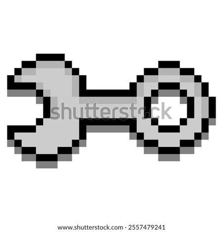 Wrench work tool in pixel art style